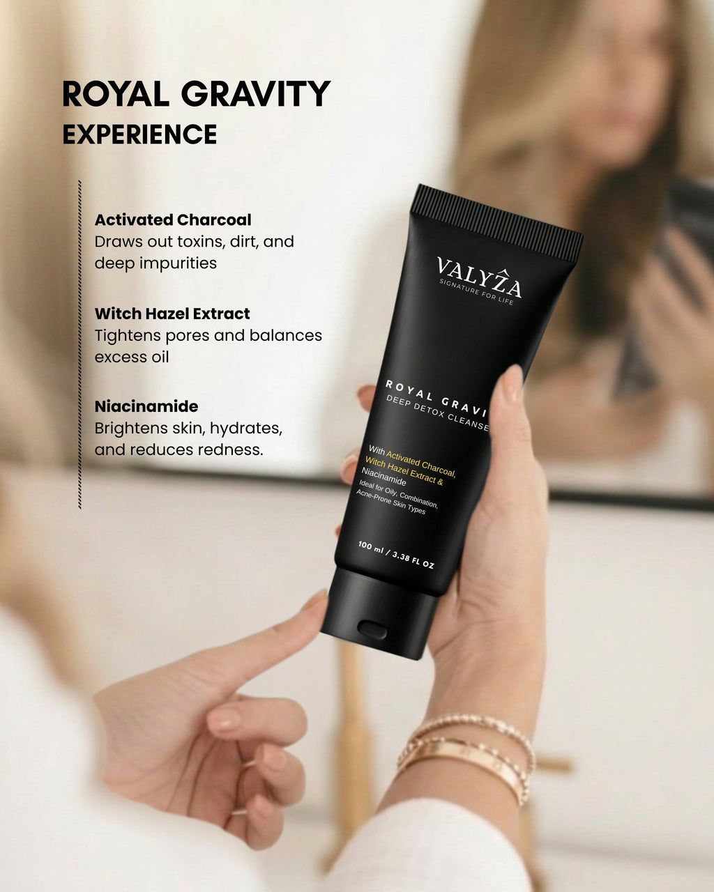 Royal Gravity Deep Detox Cleanser | with Activated Charcoal & Niacinamide | 100 ml